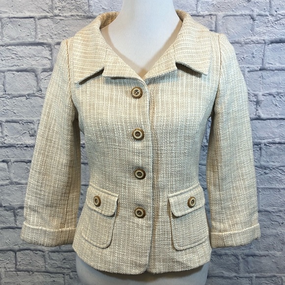 White House Black Market Jackets & Blazers - White House Black Market Cream Blazer